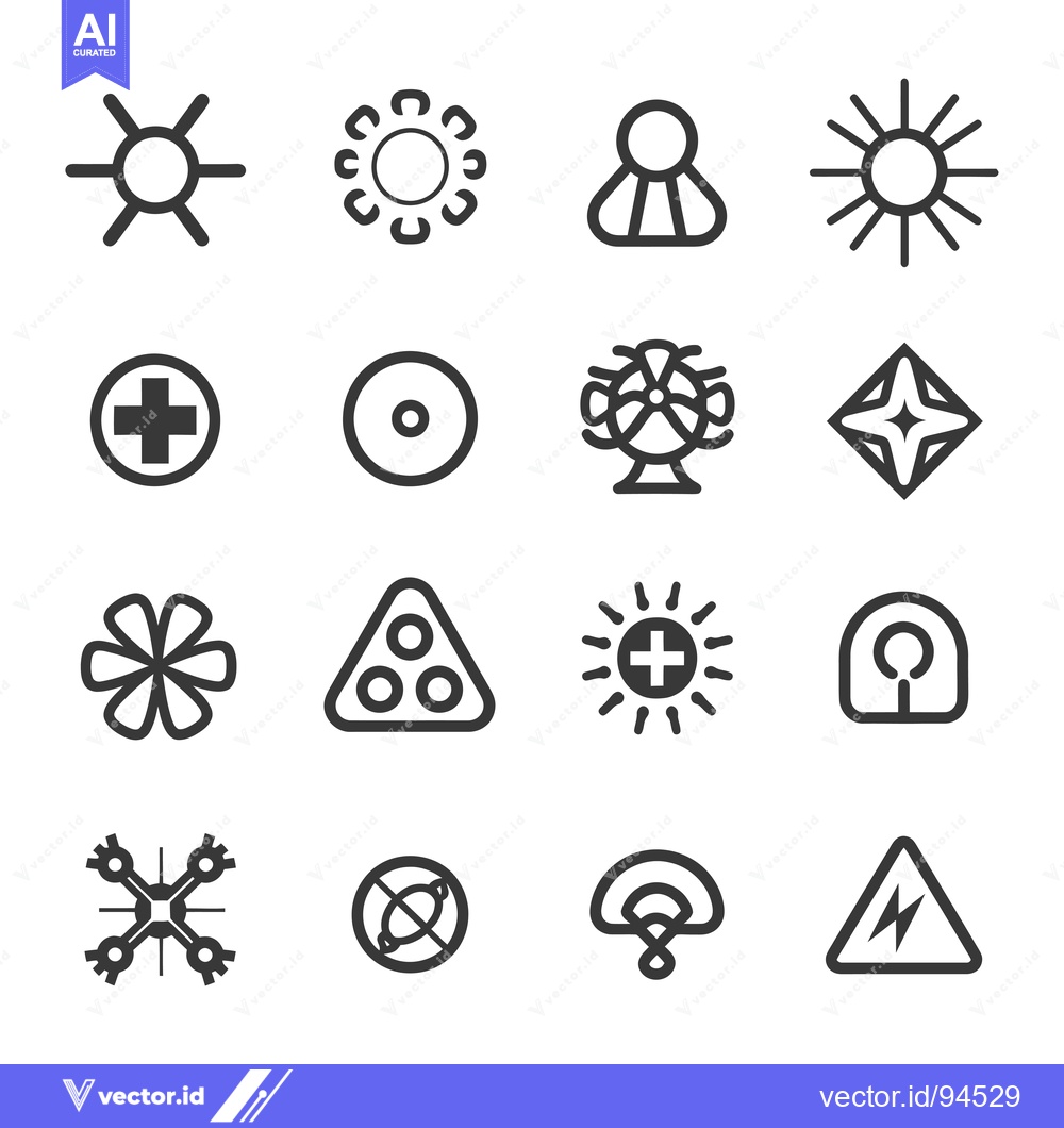 Premium Vector of Set of 16 Various Geometric and Symbolic Icons