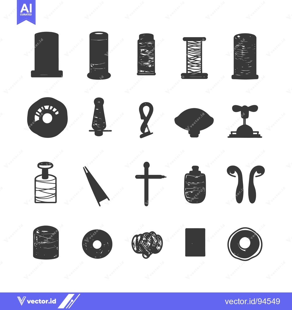 Premium Vector of Set of 18 Hand-Drawn Sewing and Embroidery Icons