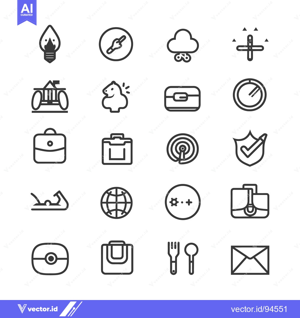 Premium Vector of Set of 18 Line Icons for Business, Finance, Technology, and More