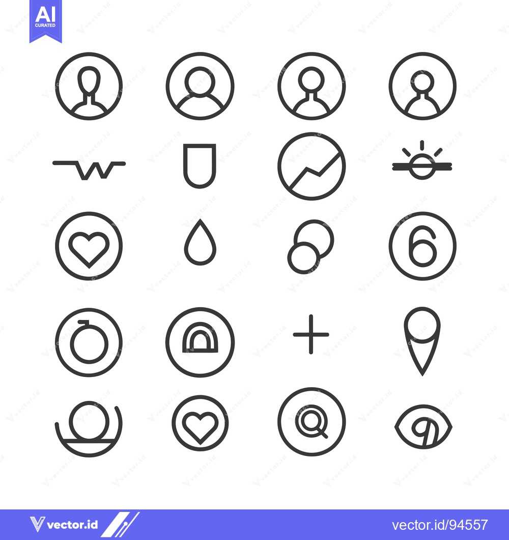 Premium Vector of Set of 18 Modern Line Icons for User Interface Design