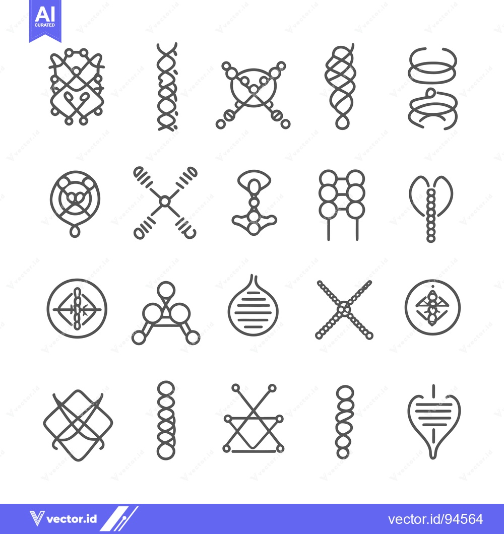 Premium Vector of Set of 20 abstract geometric shapes and patterns in line art style