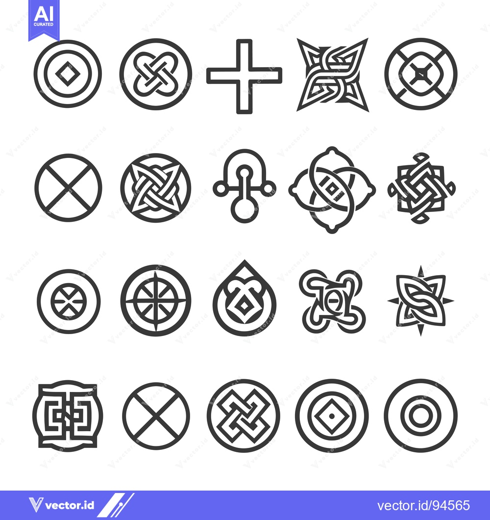 Premium Vector dari Set of 20 Abstract Geometric Shapes and Symbols