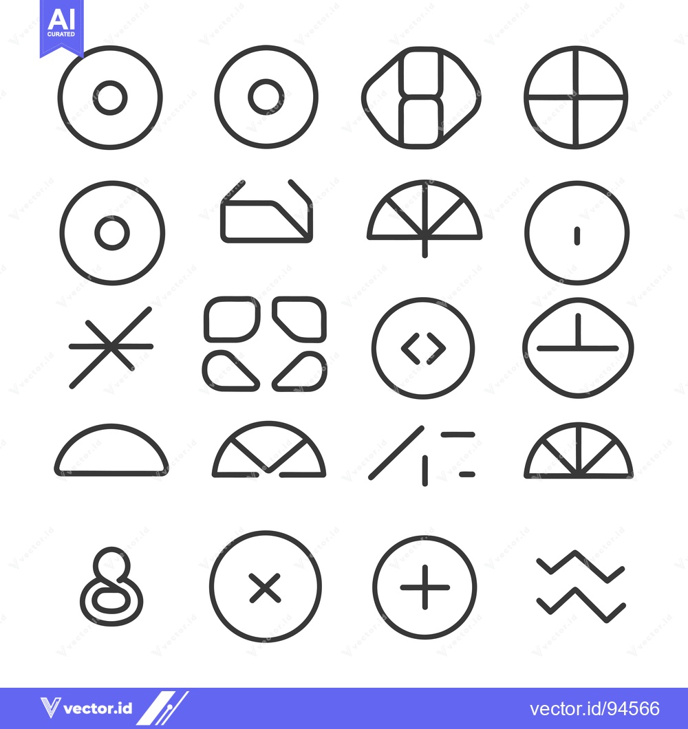 Premium Vector dari Set of 20 Abstract Geometric Shapes and Symbols