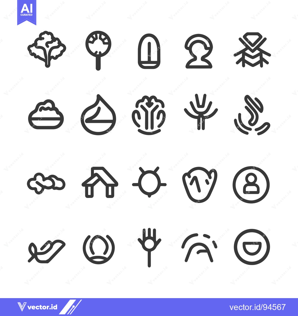 Premium Vector dari Set of 20 Abstract Line Art Icon Illustrations