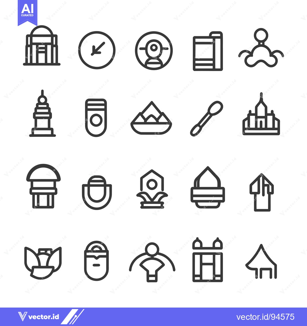 Premium Vector dari Set of 20 Architectural Building Line Icons