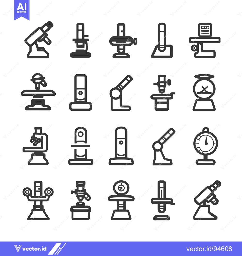 Premium Vector dari Set of 20 Laboratory and Science Equipment Icons in Line Style
