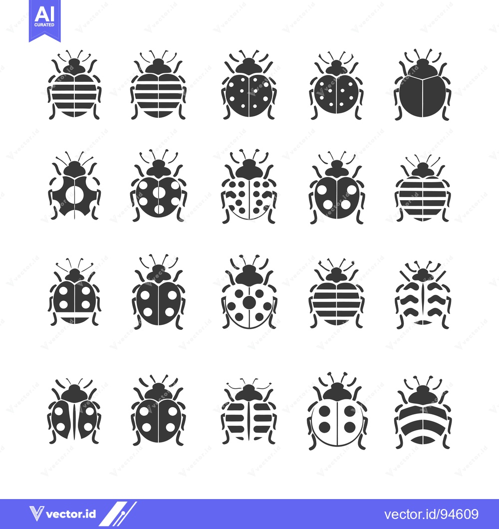 Premium Vector dari Set of 20 Ladybug Icons with Different Designs