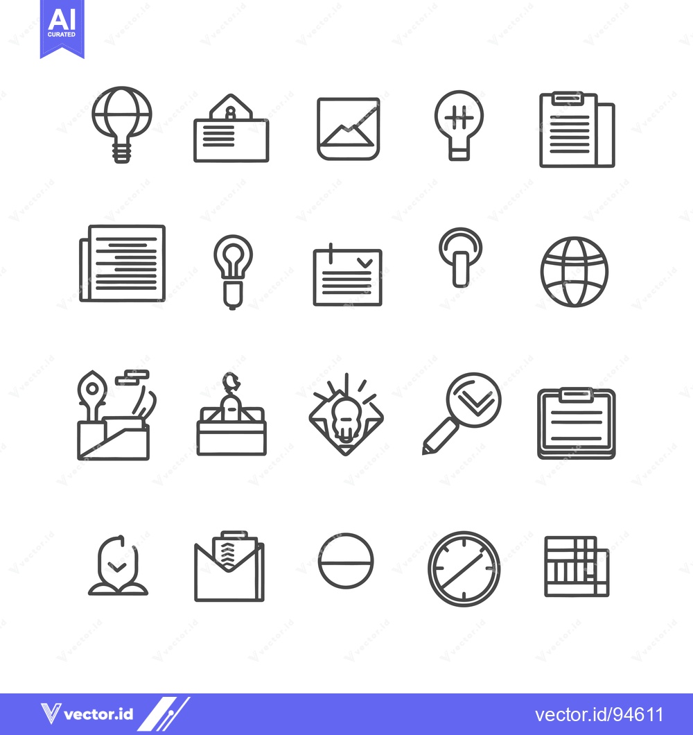 Premium Vector of Set of 20 Linear Icons for Business and Finance