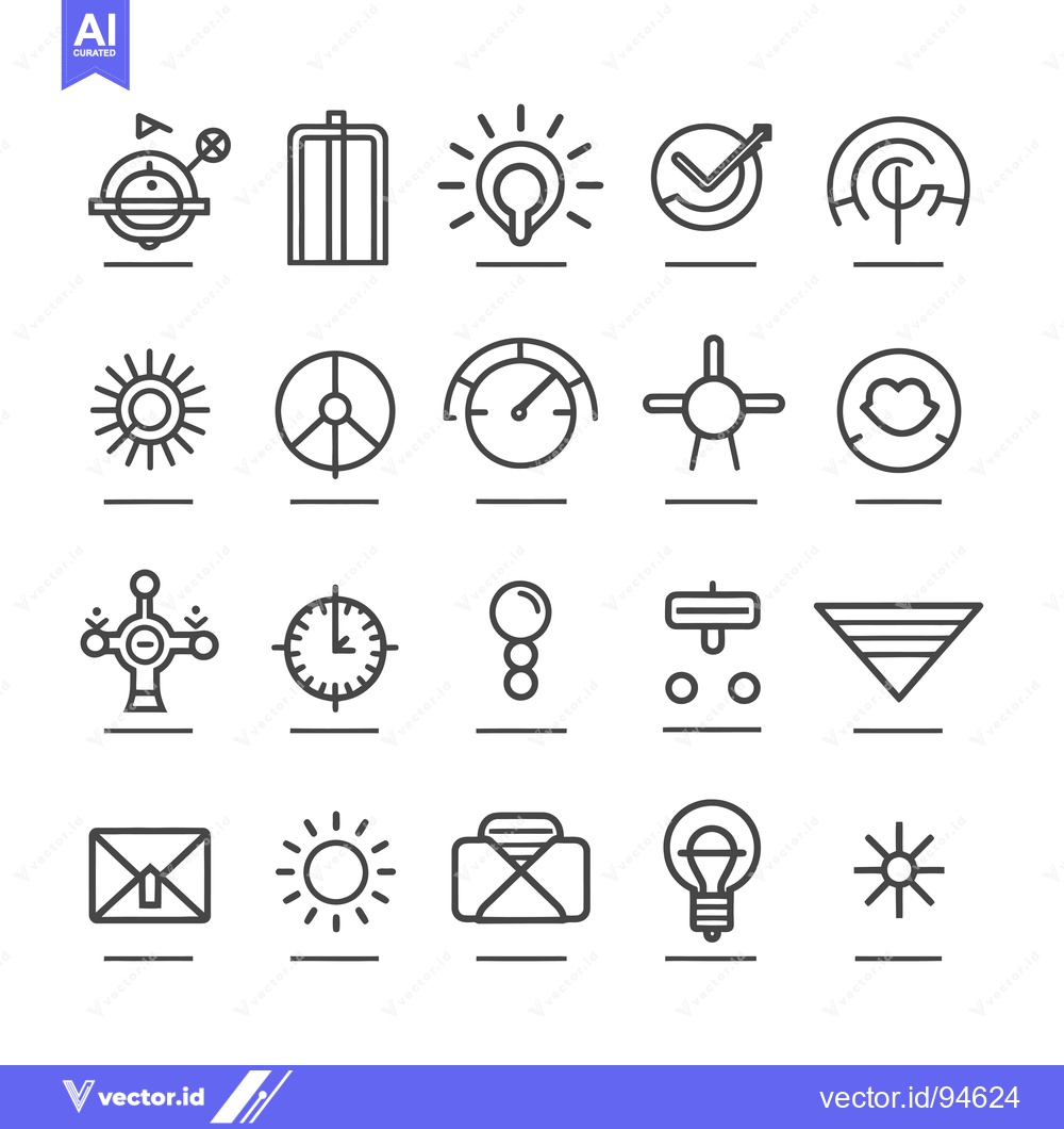 Premium Vector of Set of 20 Line Icons for Business, Technology, and Design