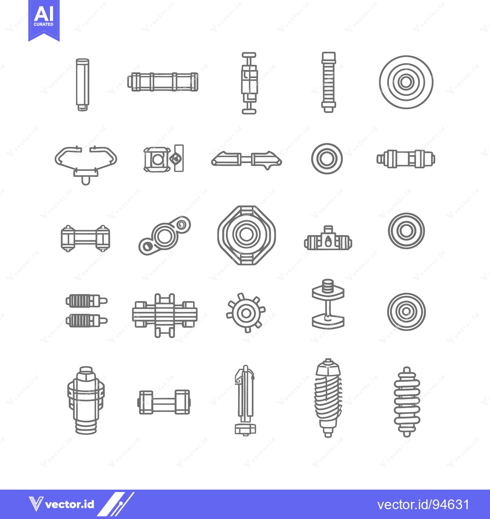 Premium Vector dari Set of 20 Line Icons of Car Parts and Accessories