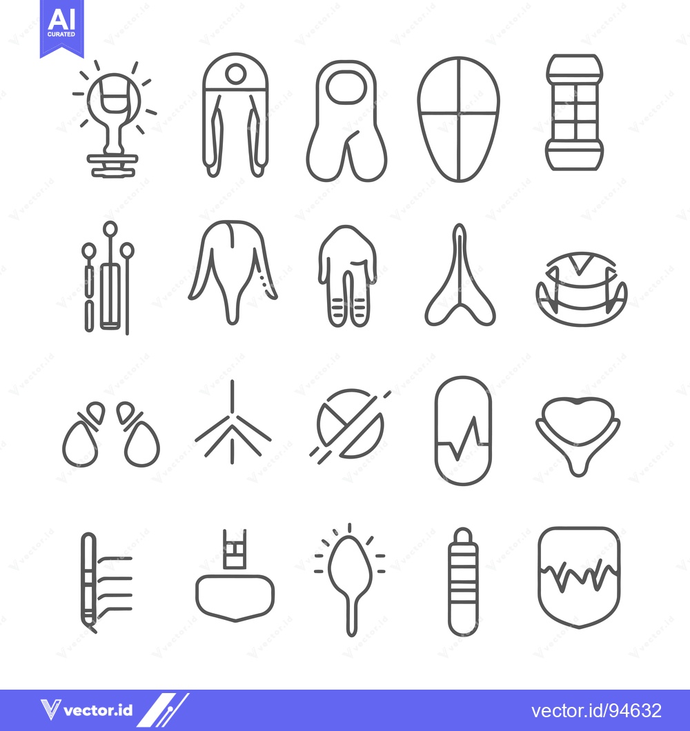 Premium Vector dari Set of 20 Line Icons of Different Objects