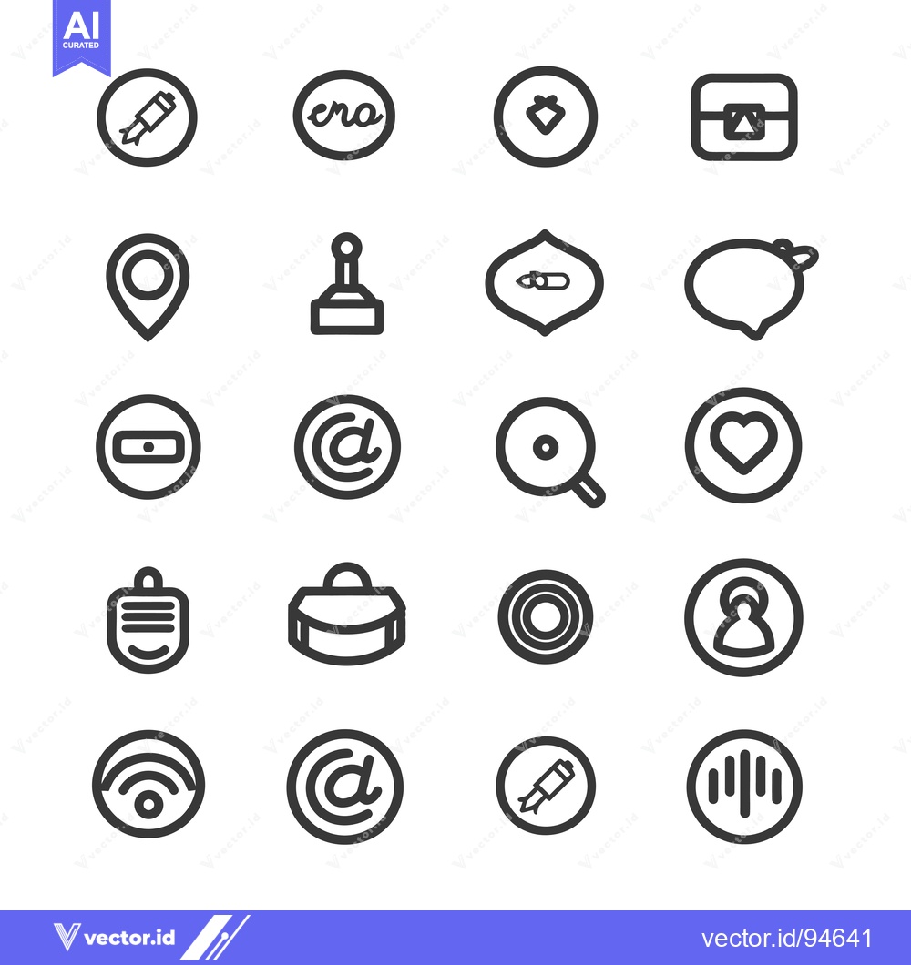 Premium Vector dari Set of 20 Line Icons on White Background