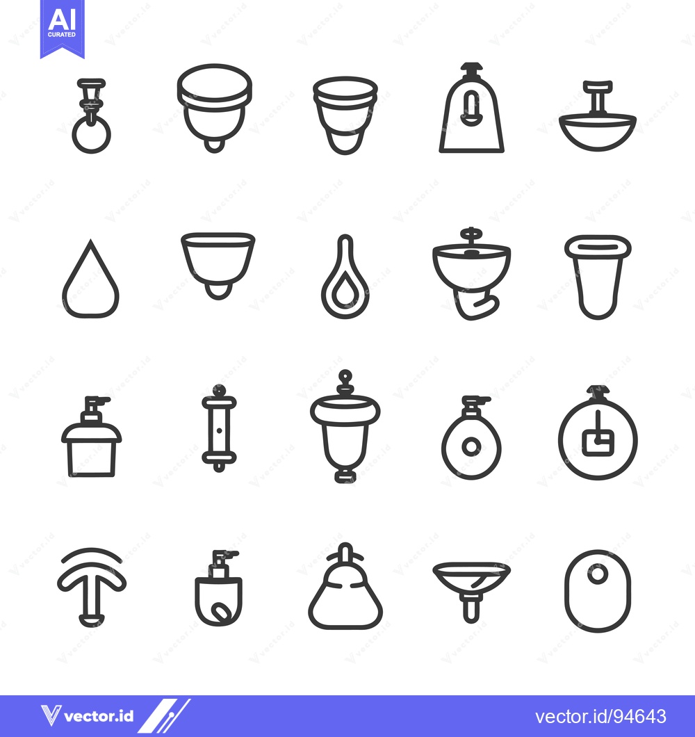 Premium Vector dari Set of 20 line icons related to hygiene and care
