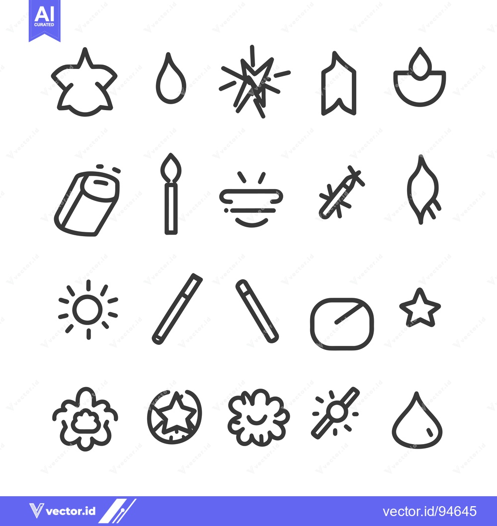 Premium Vector of Set of 20 Line Icons Related to Light, Brightness, and Luminosity