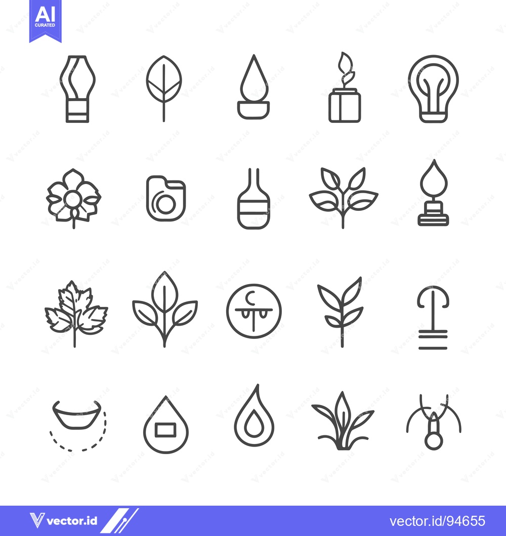 Premium Vector dari Set of 20 Line Icons Representing Ideas, Growth, and Innovation
