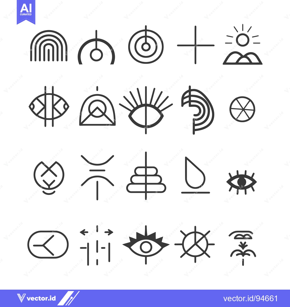 Premium Vector dari Set of 20 Minimalist Abstract Line Art Icons