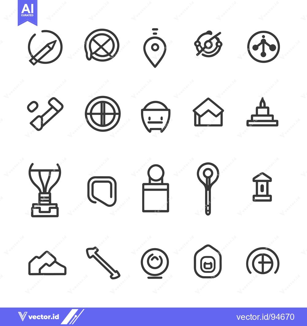 Premium Vector of Set of 20 Outline Icons for Different Concepts
