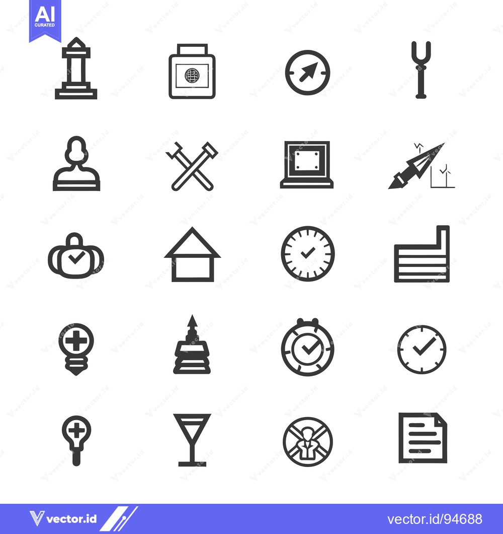 Premium Vector dari Set of 20 simple line icons about business, technology and time