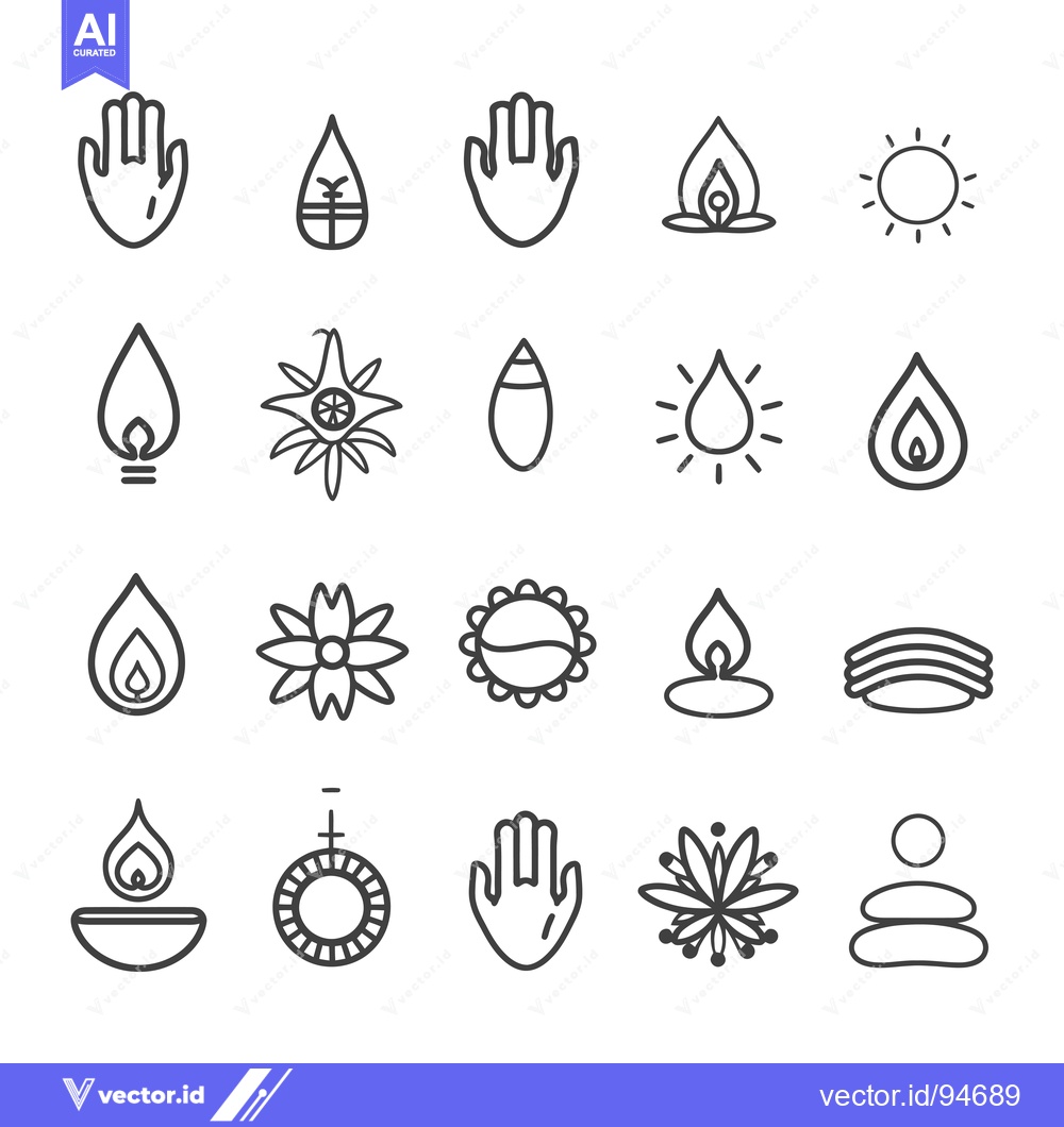 Premium Vector dari Set of 20 Simple Line Icons for Spa, Meditation, and Wellness