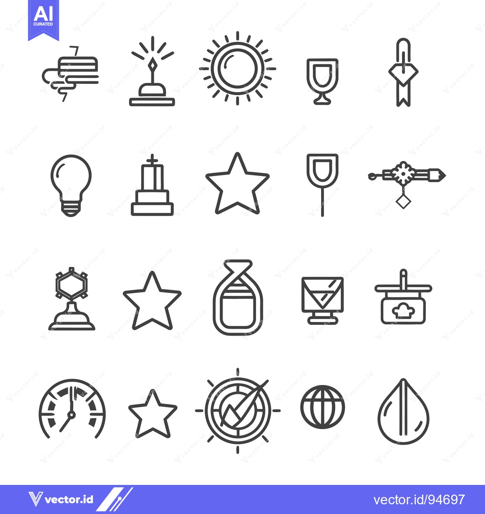 Premium Vector dari Set of 20 Simple Line Icons with Various Themes