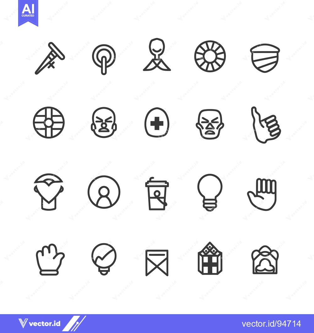 Premium Vector dari Set of 24 Linear Icons for Web and Mobile Apps