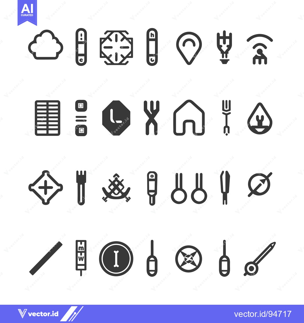 Premium Vector of Set of 24 Line Icons for Various Purposes