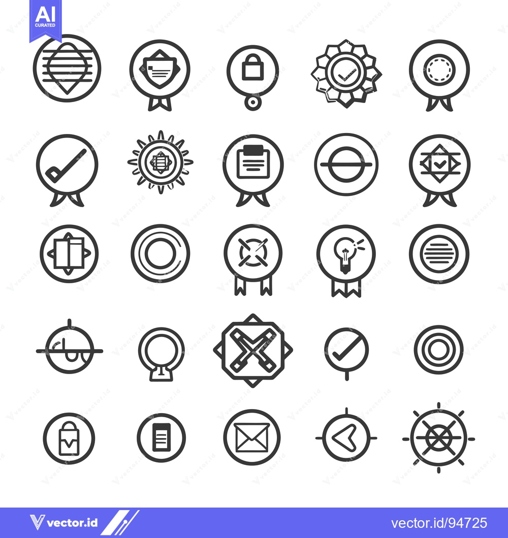Premium Vector dari Set of 25 Badge and Award Icons