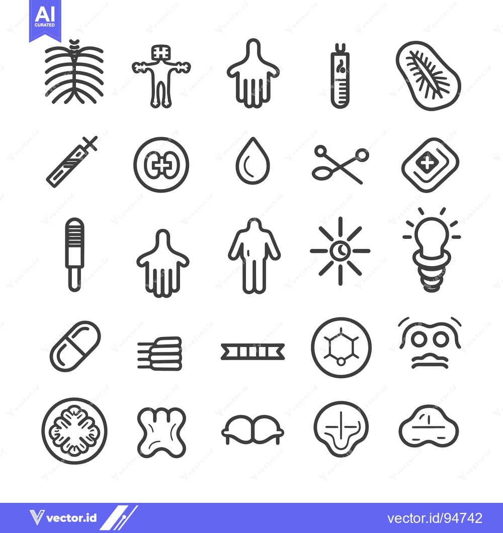 Premium Vector dari Set of 25 Healthcare, Medical and Biology Line Icons