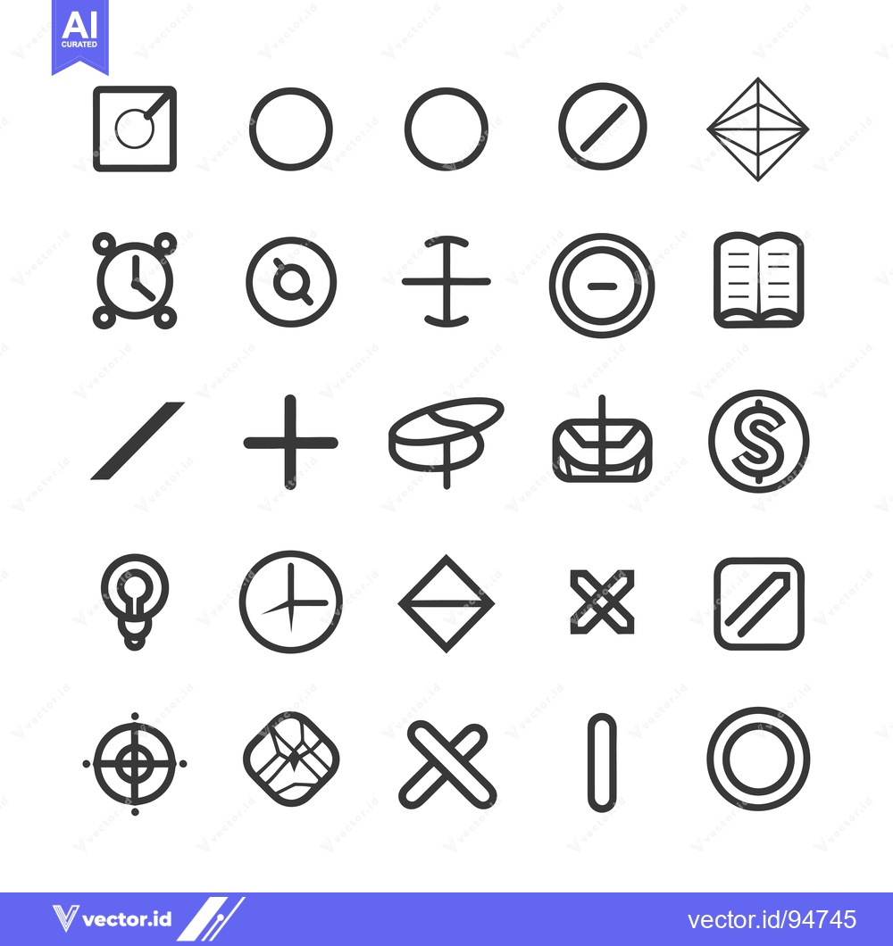 Premium Vector dari Set of 25 Linear Icons for Web and Mobile Design