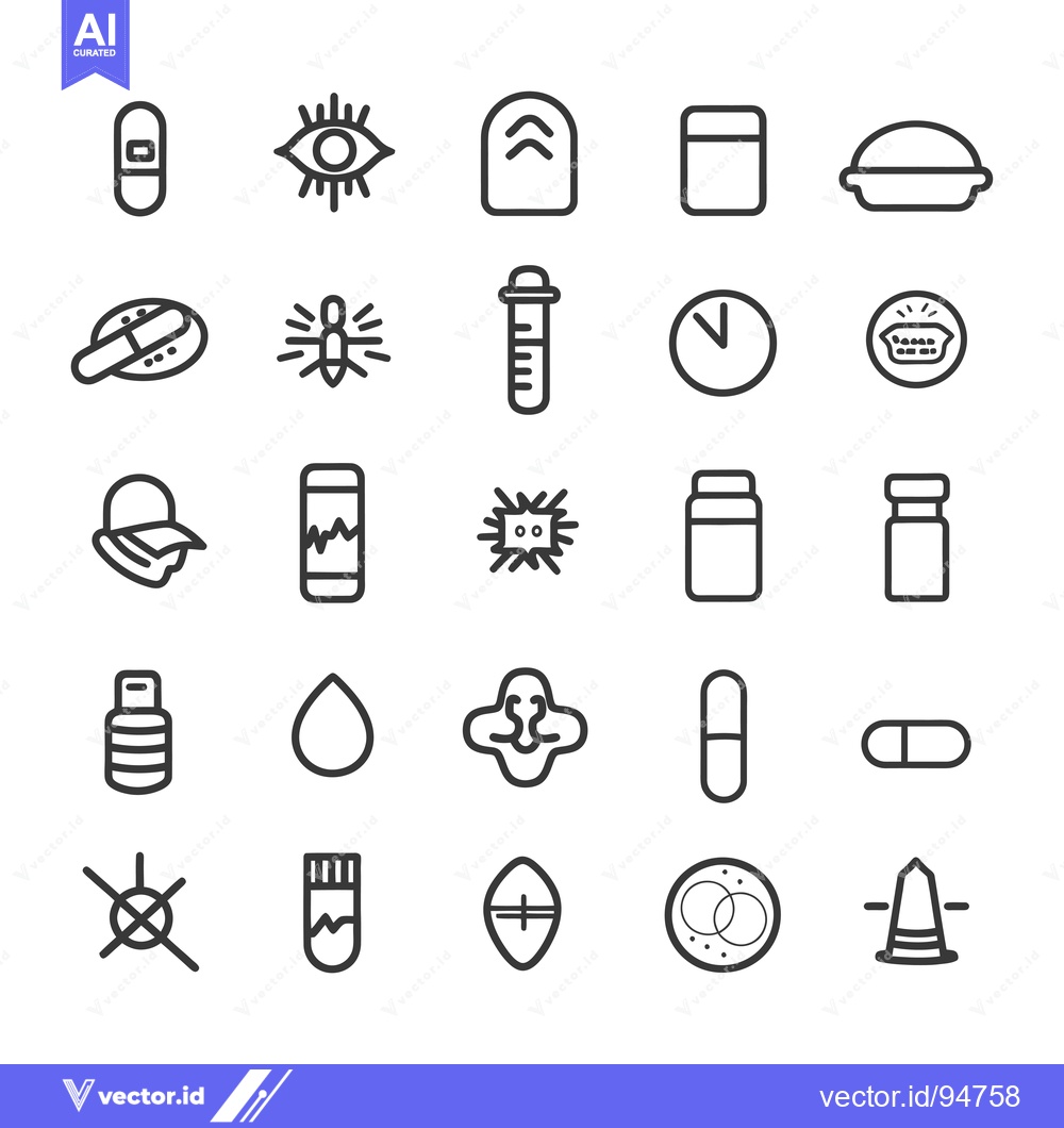 Premium Vector of Set of 25 Line Icons Related to Medical and Health