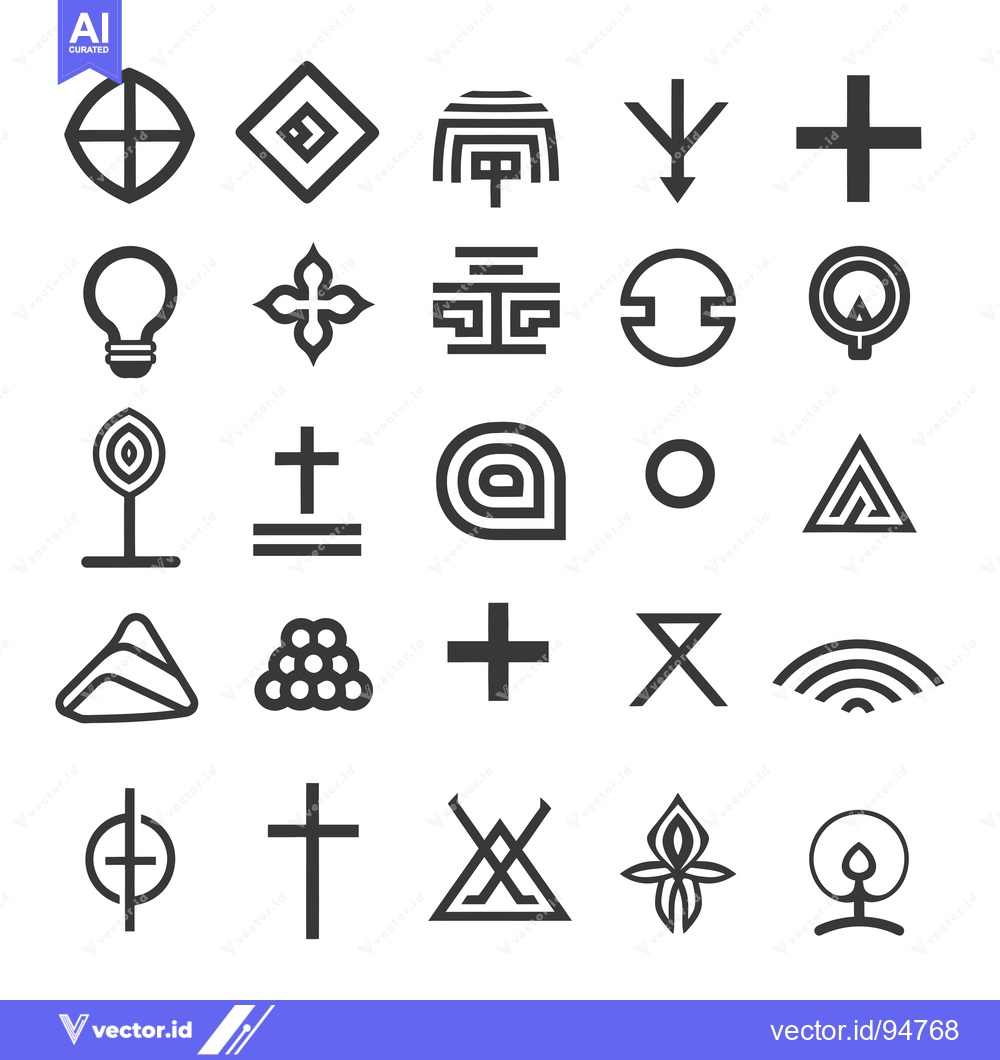 Premium Vector dari Set of 25 Modern Minimalist Geometric Abstract Line Art Logo Symbols