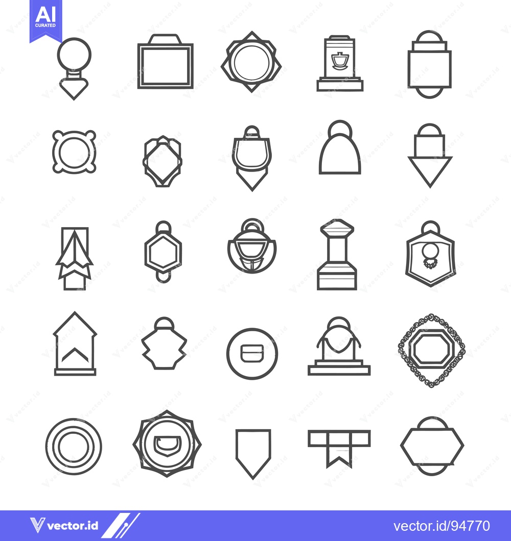 Premium Vector of Set of 25 Outline Badge and Award Icons
