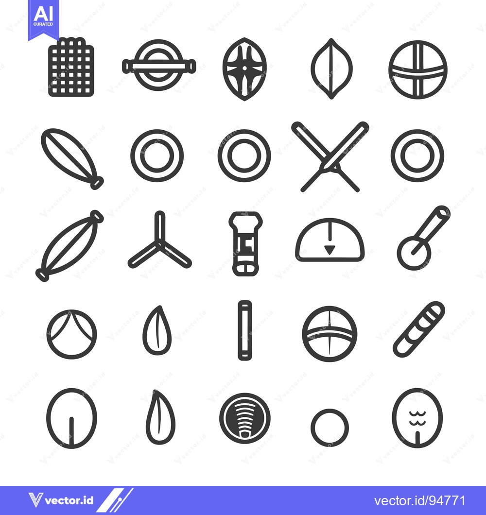 Premium Vector dari Set of 25 Outline Icons of Different Shapes and Designs