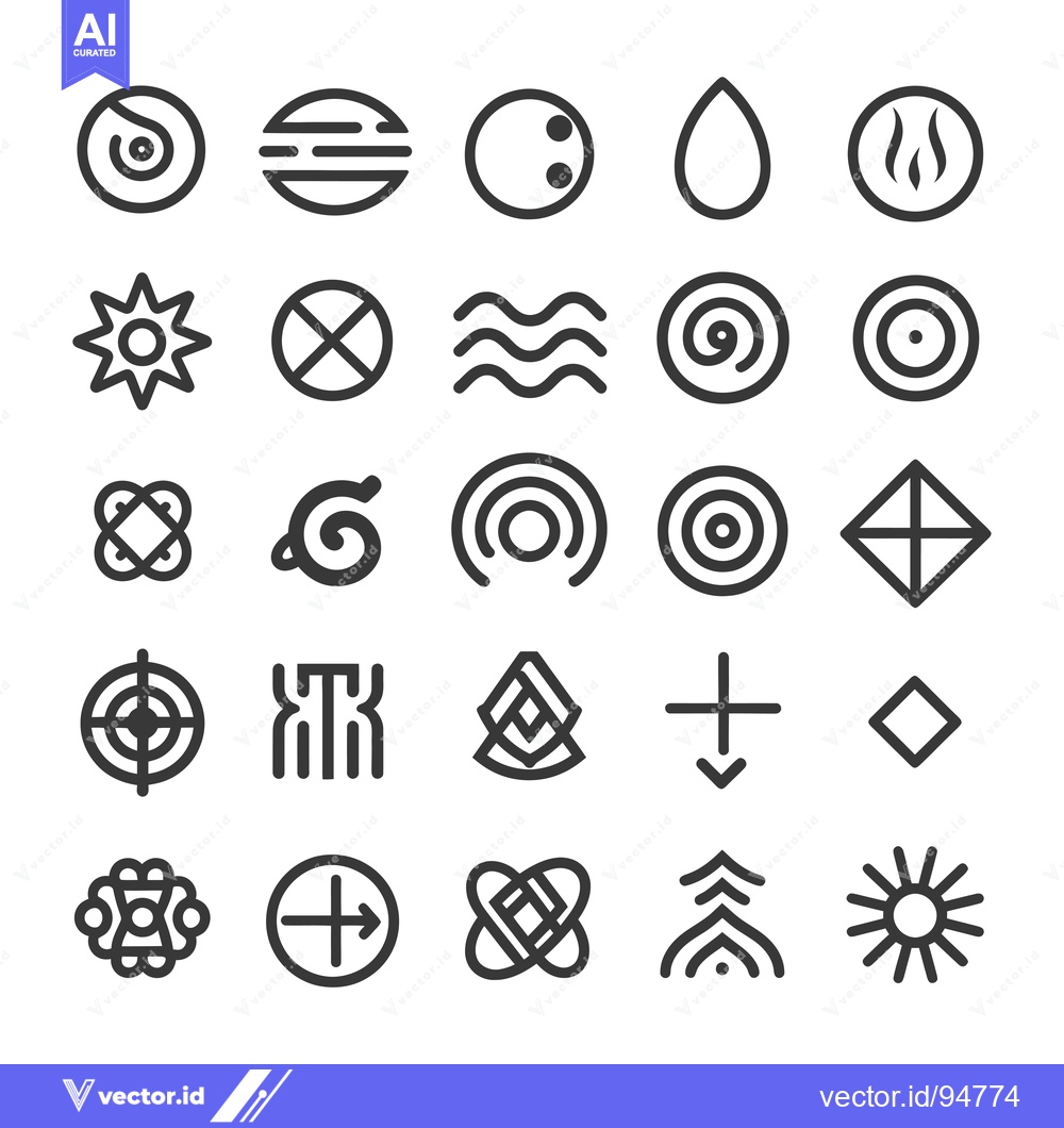 Premium Vector dari Set of 25 Simple Abstract Line Icons