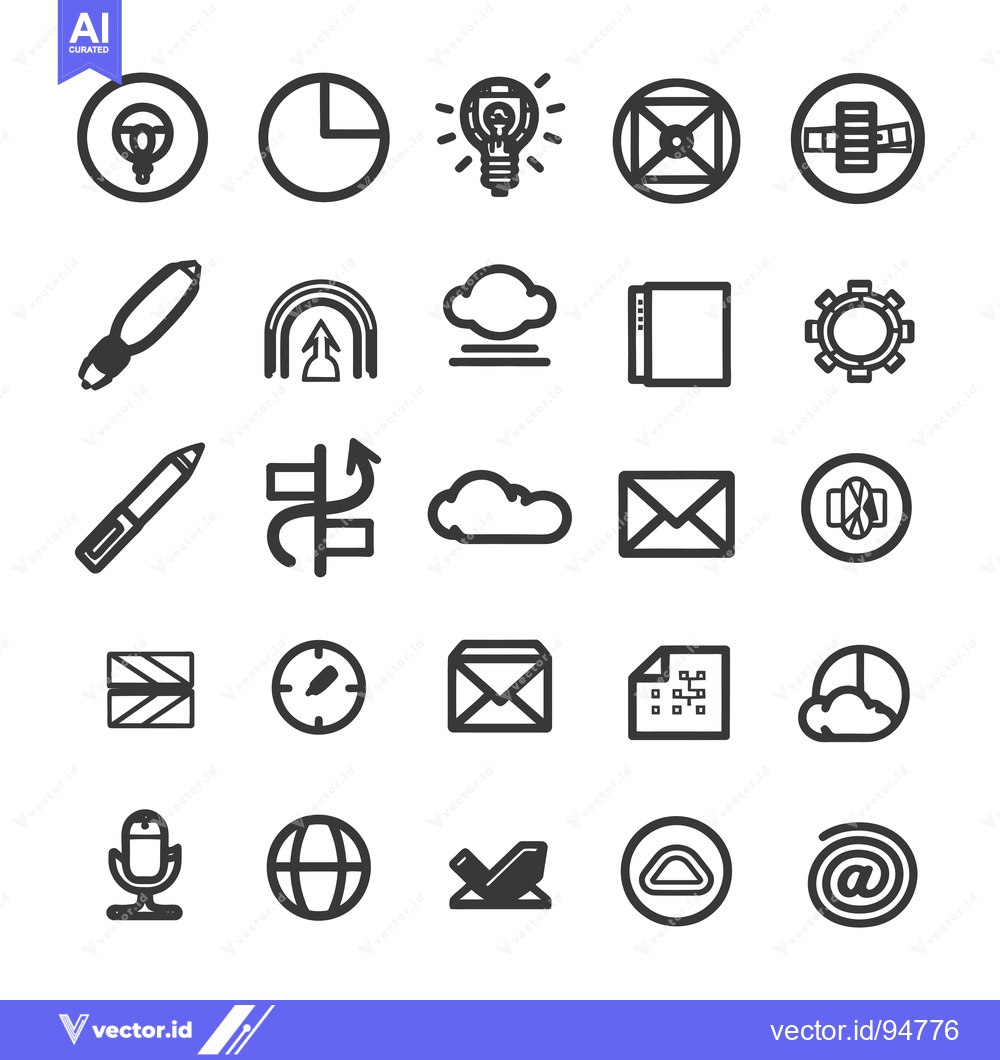 Premium Vector dari Set of 25 Simple Line Icons for Design Projects