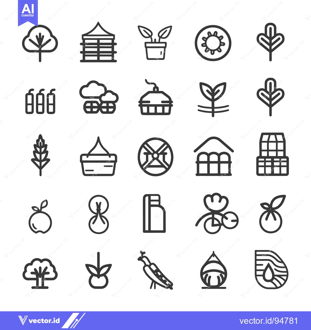 Premium Vector dari Set of 28 Linear Icons Representing Agriculture and Gardening