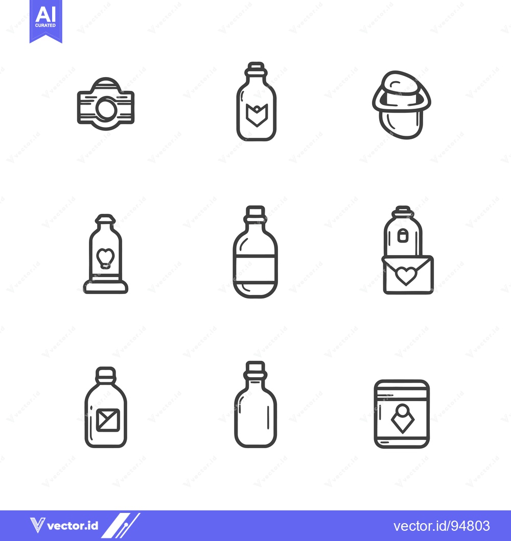 Premium Vector dari Set of 9 Line Icons Related to Love and Romance