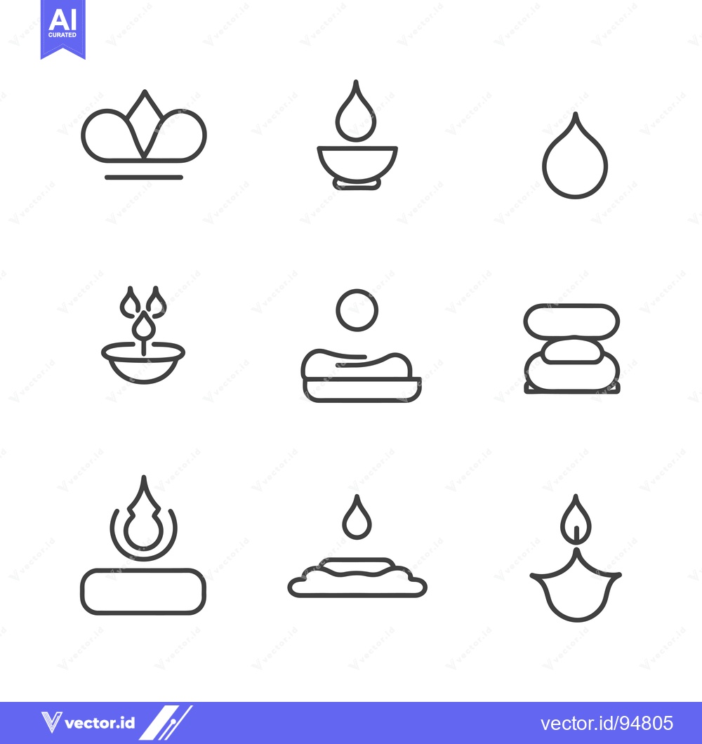 Premium Vector dari Set of 9 Minimalist Line Art Oil Lamp Icons