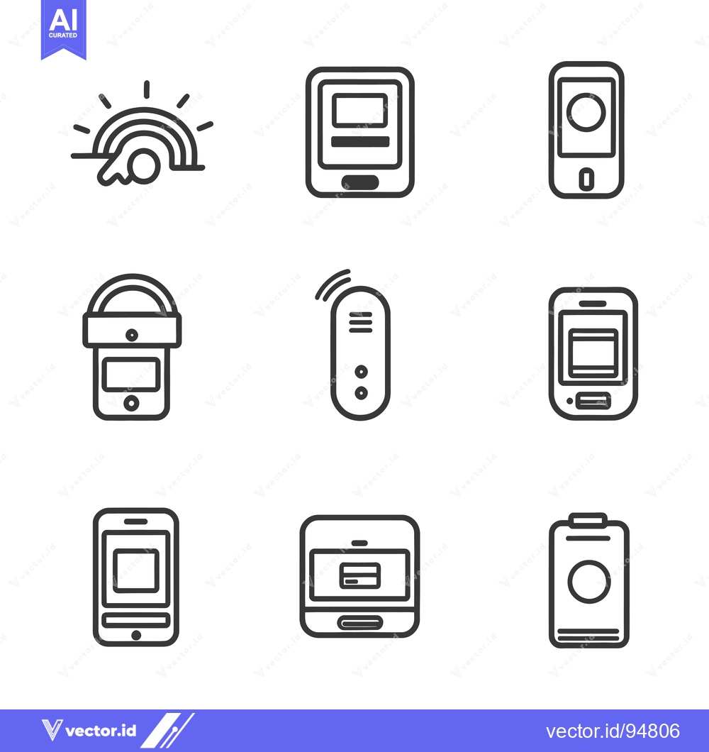 Premium Vector of Set of 9 Mobile Phone and Internet Related Icons