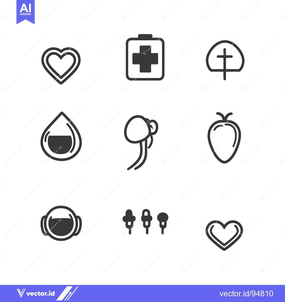 Premium Vector of Set of 9 Simple Line Icons Including Heart, First Aid Kit, Cross, and