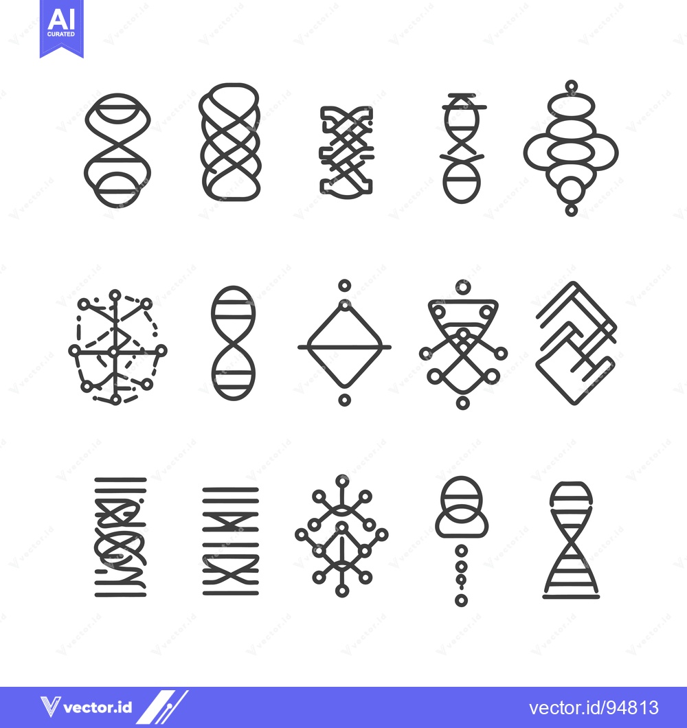 Premium Vector of Set of Abstract Geometric Line Art Symbols and Icons