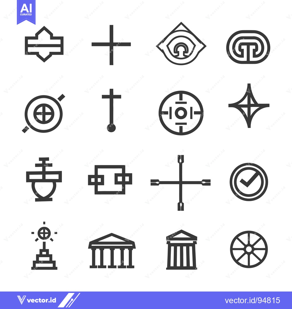 Premium Vector dari Set of Abstract Geometric Symbols and Icons