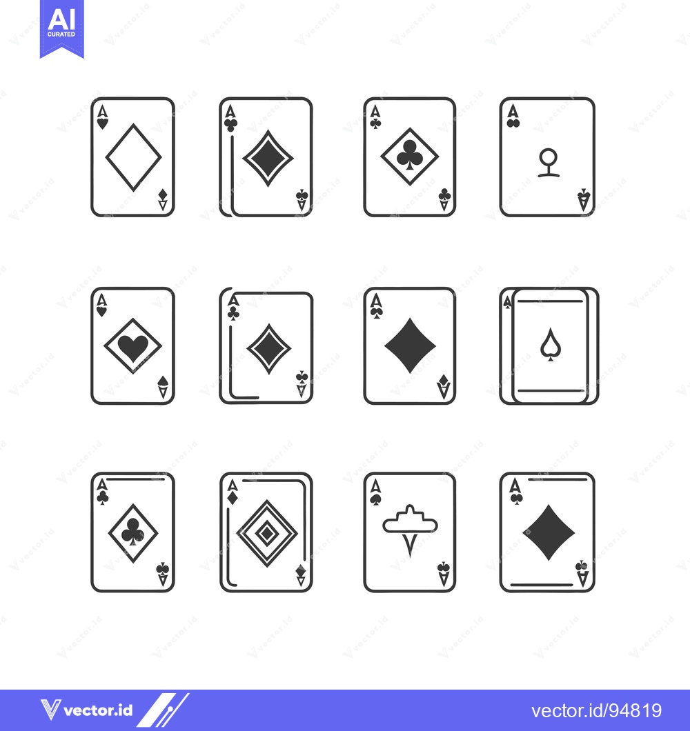 Premium Vector dari Set of Ace Playing Cards with Different Suits