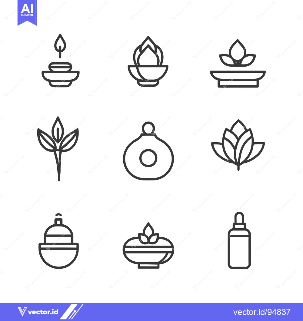 Premium Vector dari Set of Aromatherapy and Essential Oil Icons