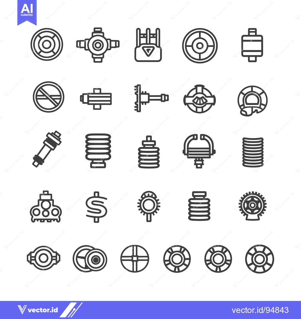 Premium Vector of Set of Automotive Parts and Accessories Line Icons