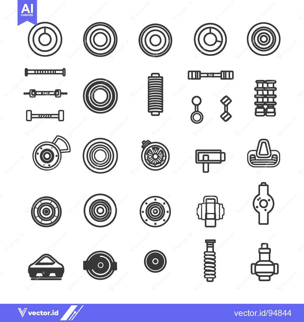 Premium Vector of Set of Automotive Parts and Car Components Icons