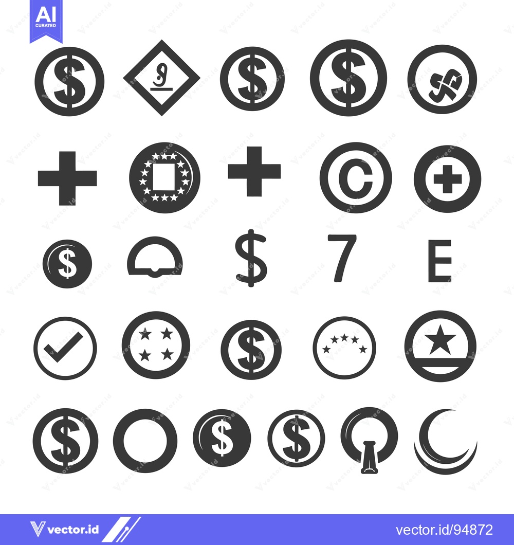 Premium Vector of Set of Black and White Circular Symbols and Icons