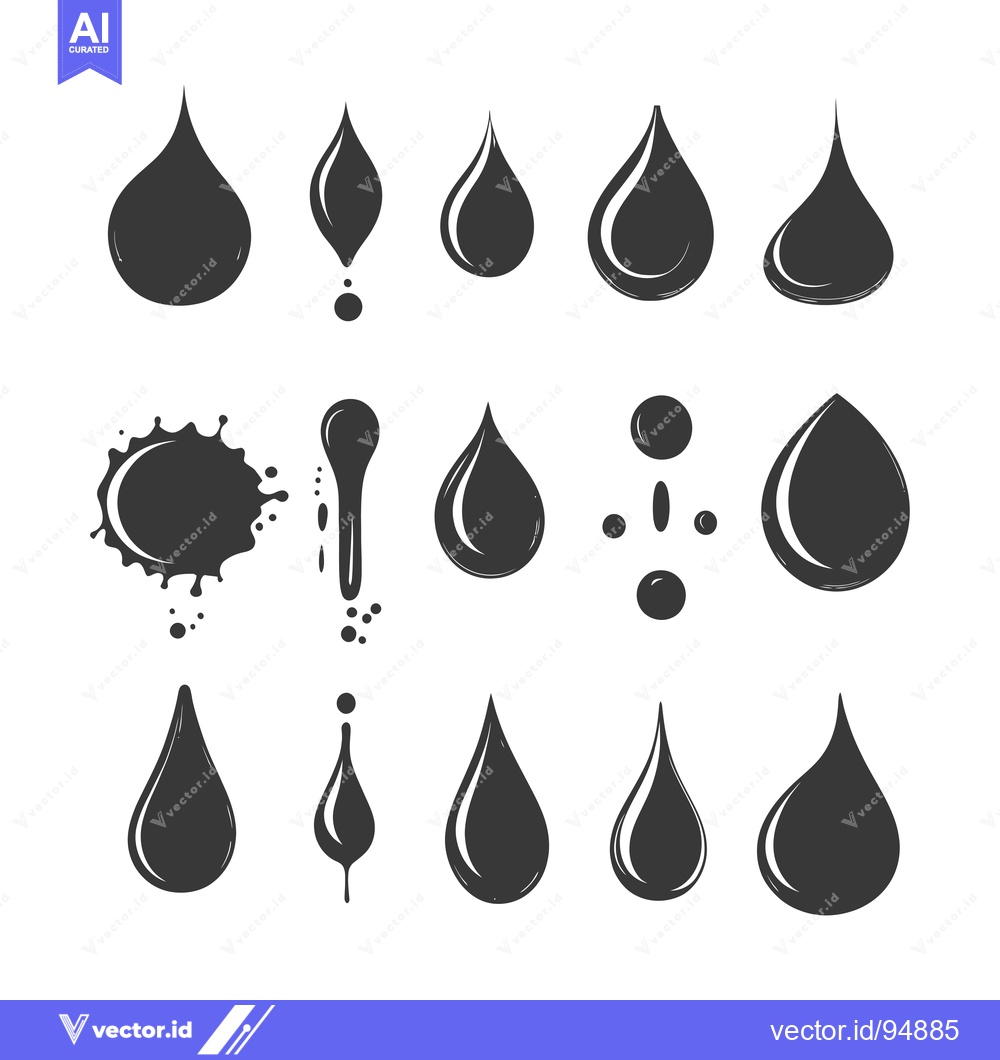 Premium Vector of Set of Black and White Droplets and Splatters