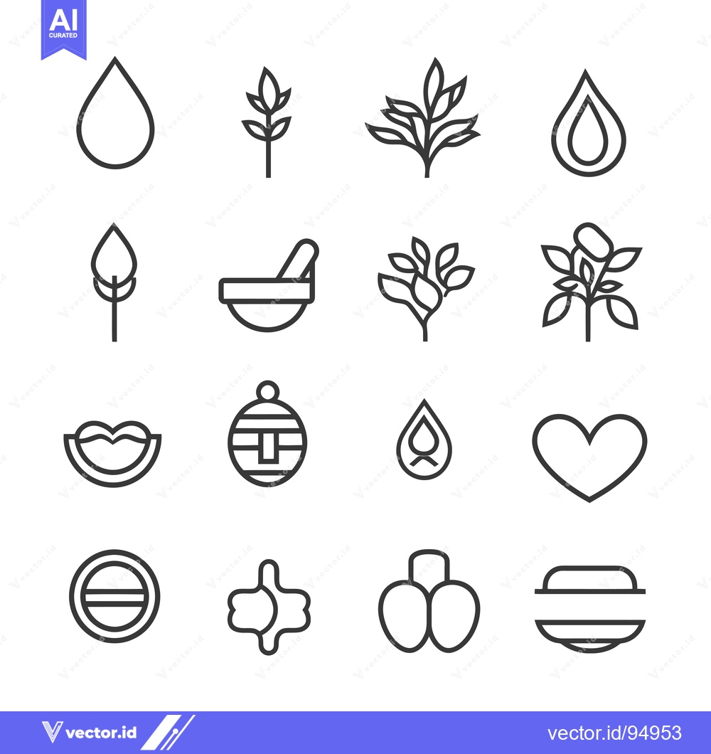 Premium Vector dari Set of Black and White Outline Wellness Icons