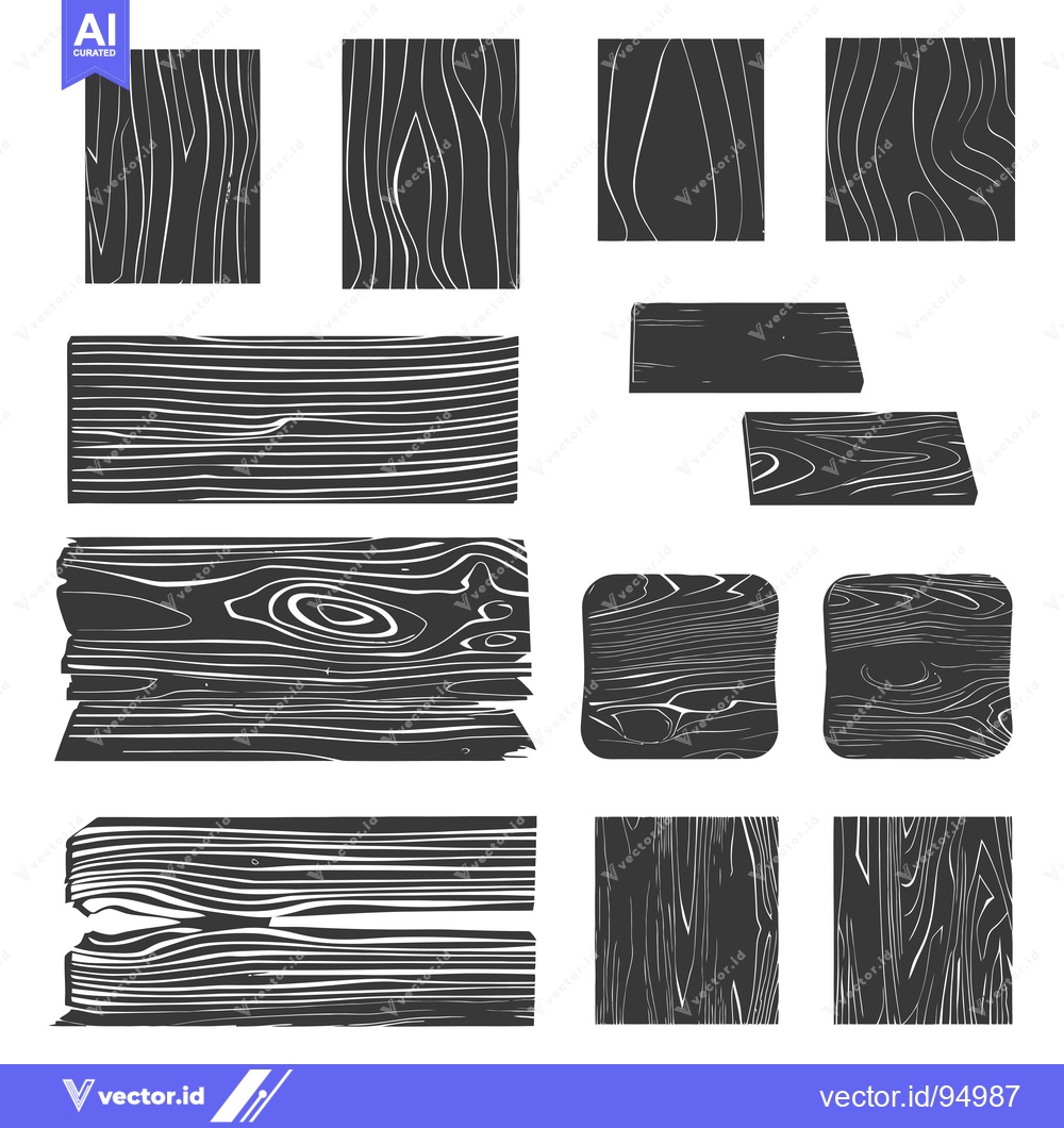 Premium Vector dari Set of Black and White Wooden Textures